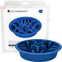 Leash Boss Slow Feeder Dog Bowls - 2 Cup, Puzzle Dog Food Bowl with Feeder Holes, Fits into Elevated Pet Feeders, Slow Eating for Large, Medium & Small Sized Breeds, Blue
