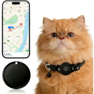 Pet Tracker, GPS Collar for Cats (iOS Only) Smart tag, Waterproof Compatible with Apple Find My, No Monthly Fee, Advanced Tracking Solution Smart Collar for Pet Safety
