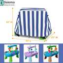 Kids Water Table Cover, Outdoor Heavy 600D Waterproof Anti-UV Dustproof Kids Water Play Table Cover, Compatible with Step2 Rain Showers Splash Pond Toddler Water Table, Blue Striped, Cover Only
