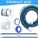 2pack 1.5" 6 Feet EVA Pool Professional Hoses with External Male Threads for Above Ground Swimming Pools Filter Connection Hoses Pool Supply for Vacuum Pump Heavy Duty Cleaner Hose(Blue)