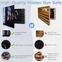 Biometric Hidden Gun Safe Fits 2 Pistols,Quick Access Hidden Gun Storage with Movable Bracket and Magazine,Wall Gun Safe for Secure Firearm Storage with Fingerprint, Key Access(Moon,18.8inch)