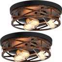 ZHU YAN Farmhouse Flush Mount Ceiling Light,3-Light Ceiling Light Fixture Hallway Ceiling Light Fixtures, Light Fixtures Ceiling Mount for Hallway Kitchen, Entryway, Hall (Pack of 2) (12.9in-Rustic Black)