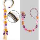 Spooktacular Creations Girls Princess Wig Non Slip, Toddler Long Braided Wig with Teeth Comb, Purple Fairy HeadWear for Toddler Halloween DressUp, Accessories, Themed Party