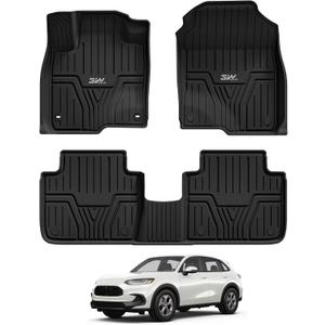 3W Floor Mats Fit for Honda HR-V 2023-2025 2026 & Acura ADX 2025 2026 TPE All Weather Custom Fit Floor Liner for Honda HRV 1st and 2nd Row Car Mats Black(Include Hybrid) (Not fit Premium Audio System)
