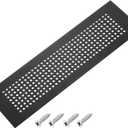 PATIKIL 18 x 3 Inch Door Air Vent Cover, Aluminum Grille Ventilation Cover Louvered Diamond Hole with Mounting Screws for Cabinet Wardrobe Door, Black