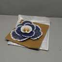 10" Metal Flower Wall Art Decor, Rustic Modern Floral Sculpture, Distressed Iron Wall Hanging Home Decoration Accent Artworks for Indoor Kitchen Bedroom Living Office Outdoor Garden Patio (36D-Blue)