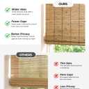 UNISHADES No Drill Cordless Bamboo Roman Shades, 27x64 in, Teak