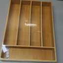 Silverware Organizer Kitchen Drawer Organizer Utensil Organizer Bamboo Silverware Holder Cutlery Organizer in Drawer Flatware Organizer Tray(5 slots, Natural