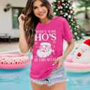 Christmas Santa Shirts for Women Merry Christmas Snowflake T-Shirt Xmas Holiday Tops (Pink, M)