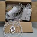 Nintiue Dimmable Floor Lamp - 3 Lights Silver Floor Lamps for Living Room with White Shades & Heavy Base, Mid Century Tree Floor Lamp for Bedroom Office, 3 LED Bulbs Included