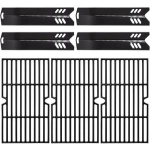 Hiorucet Grill Replacement Parts for Dyna Glo DGF493BNP, DGB494SPB, Backyard Grills BY13-101-001-12, BY14-101-001-099 and Uniflame GBC1343WP-U. Grill Grates, Heat Plates Shields for Dyna Glo 4 Burner.