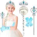 MTLEE Princess Wig Princess Cosplay Tiara Wand Costume Gloves Dress up Costume Cosplay Accessories for Birthdays Parties