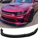Front Bumper Lip Splitter Spoiler Fit for Dodge Charger SRT Hellcat Widebody 2020-2023 Matte Black Accessories Air Chin Body Kit