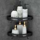 Adhesive Corner Shelf Bathroom Shower Caddy Organizer for Kitchen Toilet No Drilling 2-Tier Bathroom Corner Shelves Shower Caddies