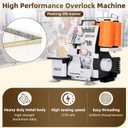 2026 Serger Overlock Machine with 3/4 Thread Capability, Metal Frame Serger Sewing Machine 1,250 Stitches/Minute, 12 Stitch Patterns, Re-thread Guide, Foot Controller for Home, LED Light, White