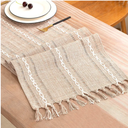 Table Runner, Rustic Farmhouse Linen Waterproof Table Runners for Holiday Party, Dresser Decor and Dining Room Decorations-Light Coffee 13x28 in