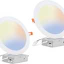 Recessed Lighting 2 Pack 9W,4 Inch Led Recessed Lights Ultra-Thin Ceiling Light with J-Box,Recessed Light Fixtures 3CCT 3000K/4000K/6000K Dimmable Selectable,850LM High Brightnes