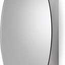 Croydex Tay Oval Stainless Steel Medicine Cabinet with Mirrored Door, Fixed Shelf-Fully Assembled Bathroom Medicine Cabinet, Discreet Storage Solution - Medicine Cabinets for Bathroom