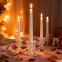 48 Pcs Clear Glass Taper Candle Holders Bulk, 2.5 Inch Small Candlestick Stands, Elegant Table Centerpieces for Wedding, Christmas, Valentines Day, Party, Home and Dining Room Decorations (Clear)