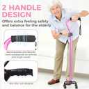 XIAOMING 6 Gear Adjustable Quad Cane，Quad Cane Portable Stick Men & Women and Seniors，for Balance, Knee Injuries, Leg Surgery Recovery & Mobility