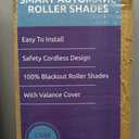 Motorized Smart Blinds With Remote, Grasscloth Fabric Roller Shades With Valance Cover, Cordless Automatic Blackout Electric Blinds for Windows, Gray 25" W x 72" H