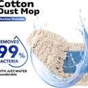 Matthew Cleaning 36'' Industrial Strength Cotton Dust Mop Refill Washable Replacement Heads for Residential & Commercial Use Fit Standard Dust Mop Frames, Hardwood, Concrete Floors Blue&White 3 Pack