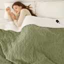 Heated Blanket Full Size 72"X84" Green - Soft Thick Warm Sherpa Electric Blanket for Winter with 6 Fast Heating Levels & 10hrs LED Timer Auto Off for Women, Washable & ETL Certified for Bed