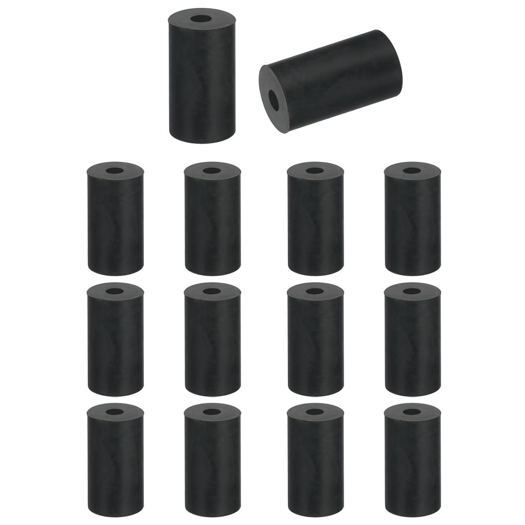 uxcell 14 Pcs Multi Purpose Rubber Spacer, 0.3" OD x 1" ID x 1.8" Thickness Anti-Vibration Isolation Rubber Bushings Grommets Spacers Washers for Home Cars Boat Accessories (Black)