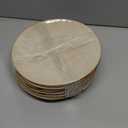 vicrays Ceramic Dinner Plates Set, 10.5 Inch, Set of 6, Round, Microwave, Oven, Dishwasher Safe, Porcelain Fluted Suitable for Steak, Pasta, Pizza, Home, Party, Restaurant (Beige)