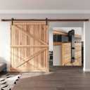 EaseLife 12 FT Sliding Barn Door Hardware Track Kit,Straight Pulley,Slide Smoothly Quietly,Easy Install (12FT Track Kit for 72" Wide Single Door)