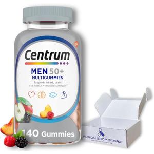 Centrum Silver Men 50 Plus - 140 Multivitamin Gummies (Pack of 1), Energy Support Supplement., Boxed by Fusion Shop Store 05/2026