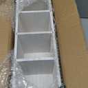 Suli Extra Large Kitchen Utensils Holder with 4 Compartments, Wooden Utensil Organizer for Kitchen Countertop, Farmhouse Decor, Rustic Cooking Utensil - White grain