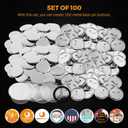 BEAMNOVA 100 Sets of Metal Button Supplies Blank 37mm / 1.46 in (Approx. 1-1/2 inch) for Button Maker Machine, Slick Metallic Back, Badge Making Parts Round DIY Pin Maker