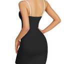 Vrtige Women's Colorblock V Neck Sleeveless Nightgown Ruffle Bodycon Mini Nightdress Black Medium