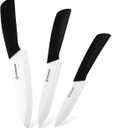 Magiware Classic 3PCS Ceramic Knife Set with Cover, Super Sharp Never Rust Healthy (6" Ceramic Chef Knife, 5" Solution Knife4 "Classic Paring Knife)