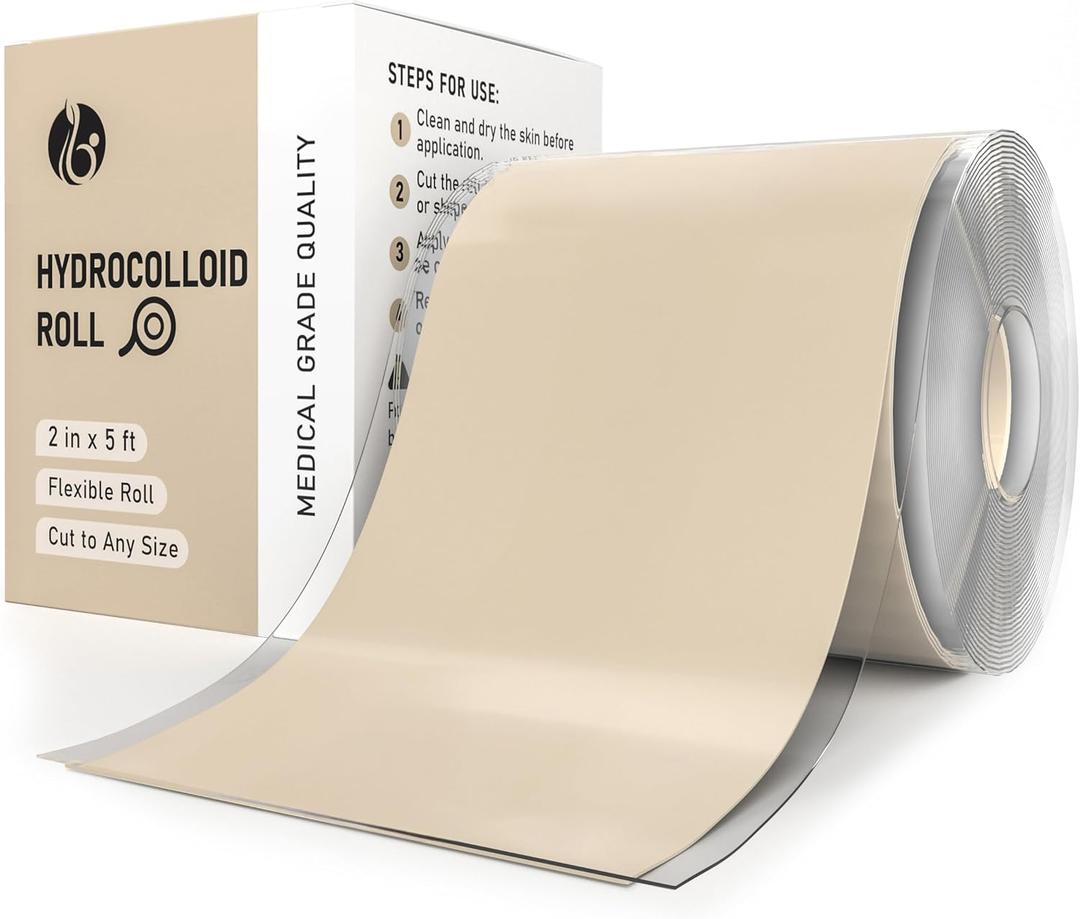 9 x Hydrocolloid Roll Cut-to-Size Protective Skin Tape, Gentle & Waterproof, Ayurvedic-Inspired Skin Comfort & Daily Care (2in x 5ft)