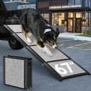 67''L & 20''W Portable Dog Ramp for Car - Extra Wide Pet Ramp Dog Ramps for Medium&Large Dogs with Non-Slip Rug Surface, Lightweight Dog Steps Stair Up to 250LBS, Get Into a Car SUV/Truck/RV/High Bed