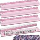 Wooden Mahjong Racks with Pushers, Pink American Mahjong Tile Pushers and Racks with Drawstring Bag ，Fits 1.2 Inch Mahjong Tiles Modern Table Mahjong Accessories (Pink)