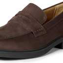 Amazon Essentials Men's Classic Penny Loafers Dress Shoes (10, Brown Faux Suede)