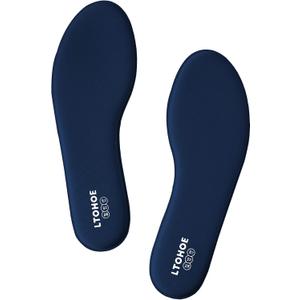 LTOHOE Memory Foam Insoles for Men, Replacement Comfort 6mm Navy US 11 | Shoe Inserts for Work Boots / Sneakers Cushion Insoles for Standing All Day Shock Absorbing Plantillas Zapatos Hombre
