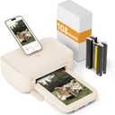 HPRT Photo Printer 46, Wi-Fi Full-Color Instant Phone Photo Printer for iPhone, Android, Smartphone, Thermal Dye-Sublimation Impresora De Fotos for Home Use, + 108 Sheets Photo Paper & 2 Cartridges