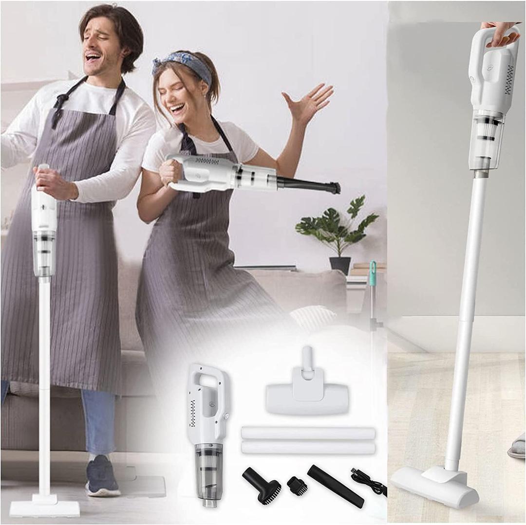 20000Pa Powerful Suction Cordless Vacuum Cleaner, 39.37" Stick Vacuum, 30 Min Run Time, Lightweight, White, For Carpets & Hardwood Floors