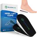 Orthopedic Heel Lift Inserts for Heel Pain & Leg Length Discrepancy – Soft Gel Cushioned Heel Cups, 3 Height Options (0.6”, 1”, 1.35”), Standard Width, Men & Women, 1 Pair