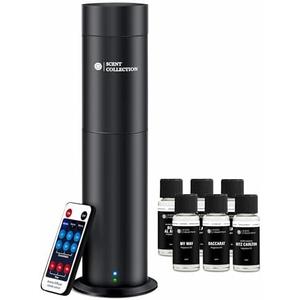 Hotel Waterless Scent Diffuser with 6 Fragrance Oils Covers up to 700 Sq Ft | Cold air scent diffuser with APP control, 6 fragrance oils, open bottle design, quiet operation, for home/office/hotel/ect.