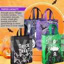 Aviski 12PCS Halloween Trick or Treat Bags, Non-Woven Large Gift Tote Bags with Handles for Gifts Wrapping, Party Supplies, 15 * 11.8 * 3.9inch