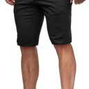 HUNGSON Men's Casual Shorts Lightweight Golf Shorts with 4 Pockets Stretch Quick Dry Comfy Work Shorts (Black)