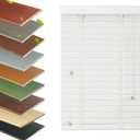 Wood Blinds 2 Inch Cordless, Customizable Horizontal Wooden Blinds for Indoor Windows, Blackout Privacy, Venetian Blinds for Home and Office, Easy to Install