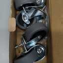 HOLKIE Caster Wheels 3 inch Locking Casters Set of 4, Threaded Stem 3/8" -16 x 1-1/2" (Diameter 3/8", Length 1-1/2") Swivel Heavy Duty Castors Gray