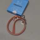 BRONZEDOG Rolled Leather Dog Collar for Small Medium Large Dogs with QR ID Tag (M: 14-16 Inch, Powder Pink)