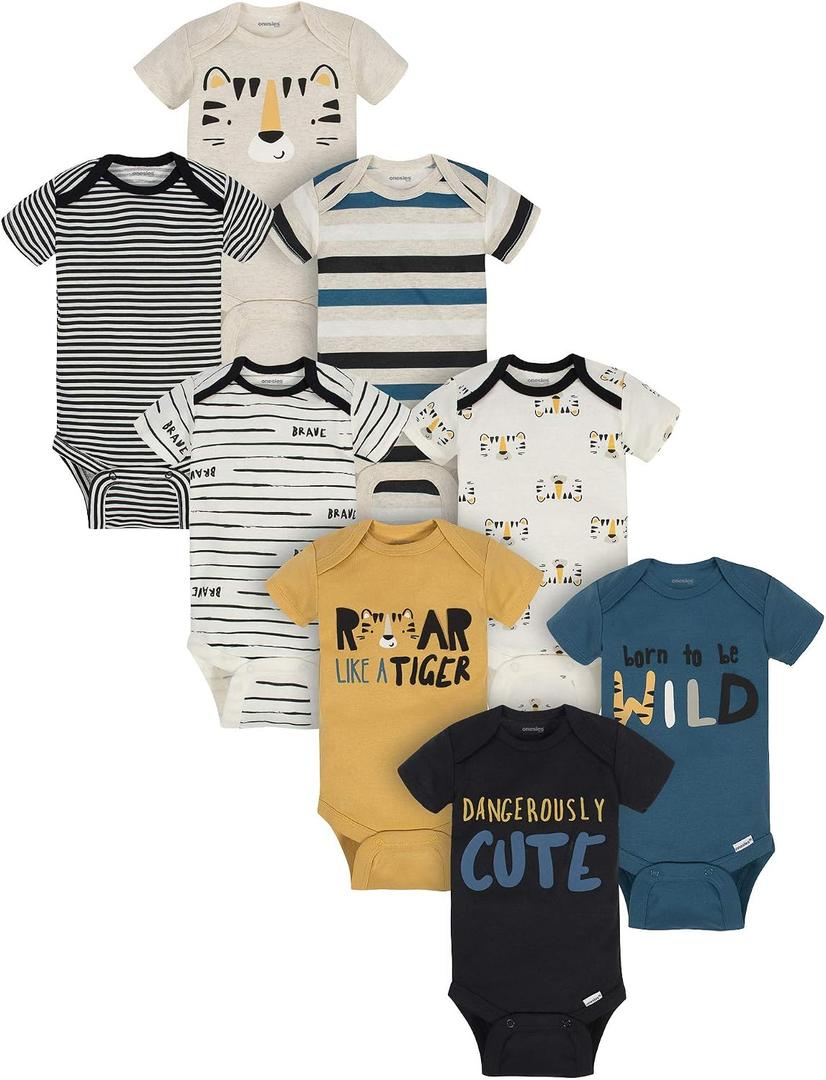 Onesies Brand Baby Boys' 8-pack Short Sleeve Mix & Match Bodysuits (Blue)